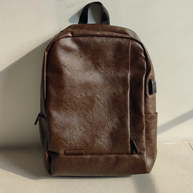 Umweltfreundlicher strukturierten Leder Laptop Rucksack Karnz