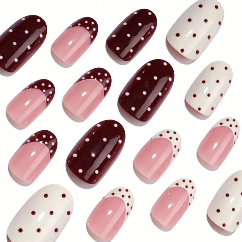 Chic Polka Dot Nagelkunst Set Karnz