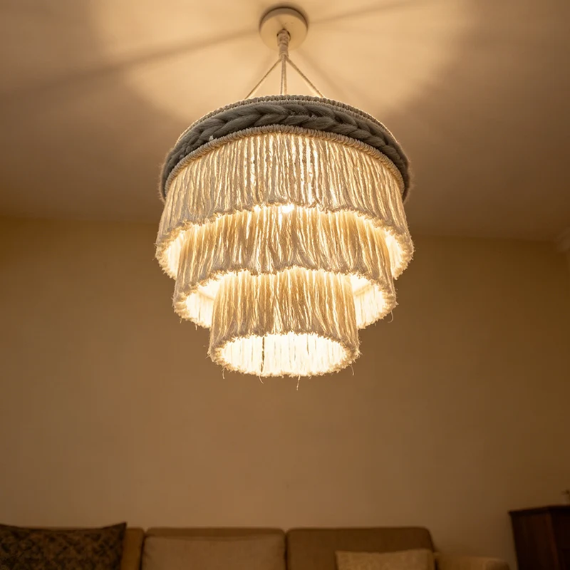 Moderne Makramee Pendelleuchte