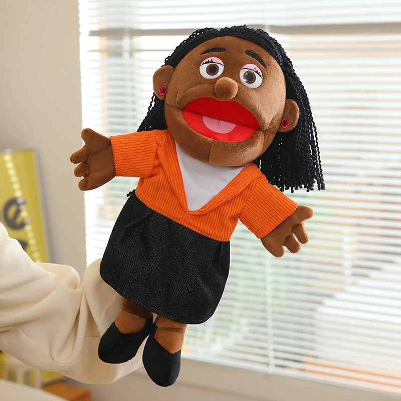 Handpuppe Plüsch Junge Charakter mit beweglichem Mund und weichem Stoffkörper Karnz