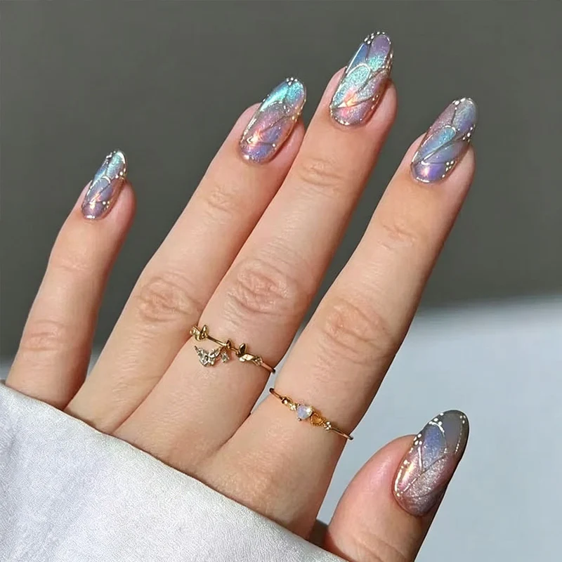 Künstlerische Glitzer-Gradient Druck-Nägel Karnz
