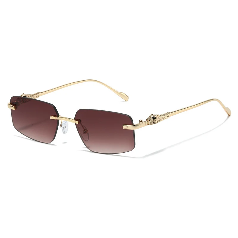 Designer Rechte Sonnenbrille mit luxuriösen metallischen Details Karnz