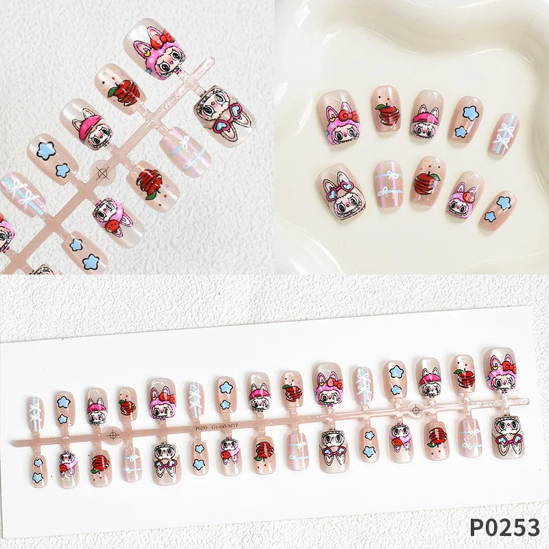 Verspielte Themen Press-On Nagelkunst Karnz