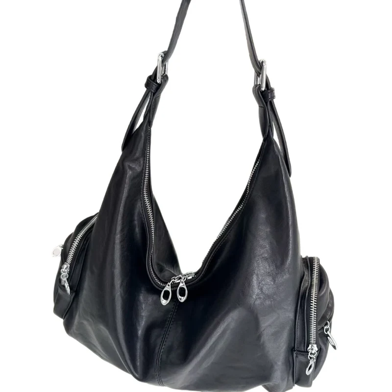 Schlanke Leder Hobo Tote Bag