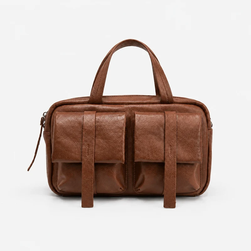 Multi-Taschen-Faux-Leder-Laptoptasche