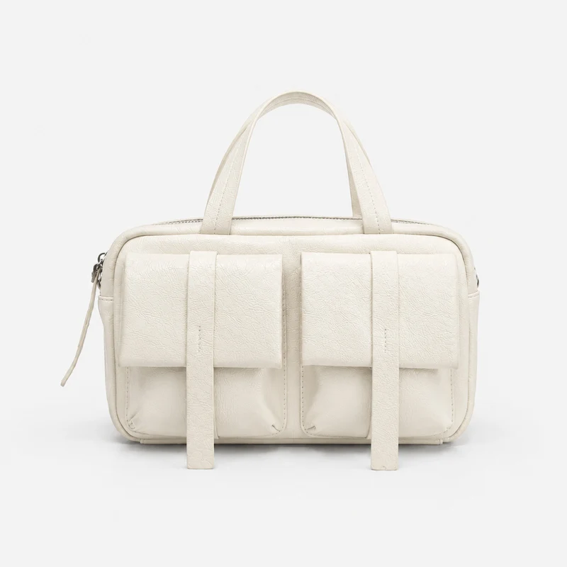 Multi-Taschen-Faux-Leder-Laptoptasche