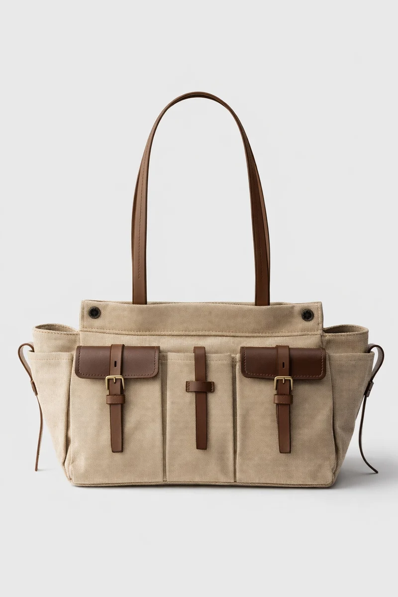 Multi-Taschen Canvas Tote Handtasche