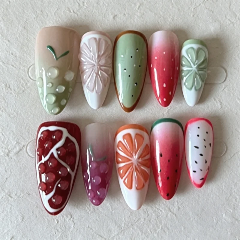 Fruit-Inspired Press-On Nail Art Set Karnz