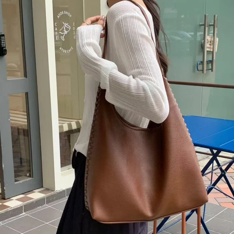 Moderne Vegane Leder Schlappe Tote Tasche