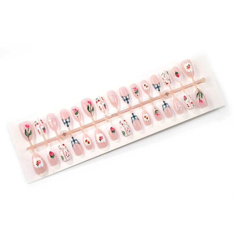 Blumenmotiv Press-On Nagelkunst Set Karnz