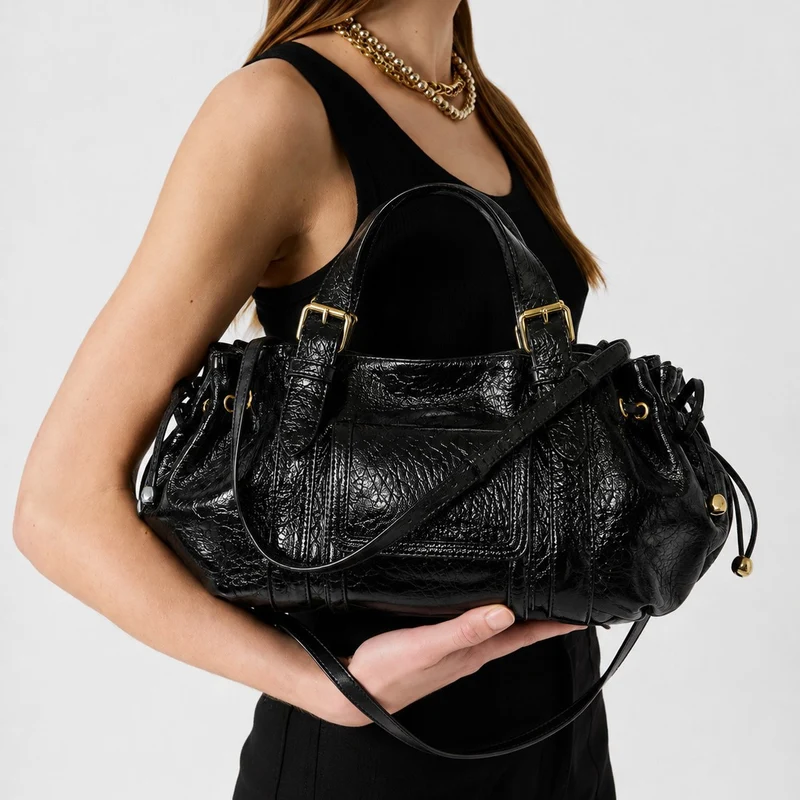 Luxuriöse Texturierte Lederhandtasche