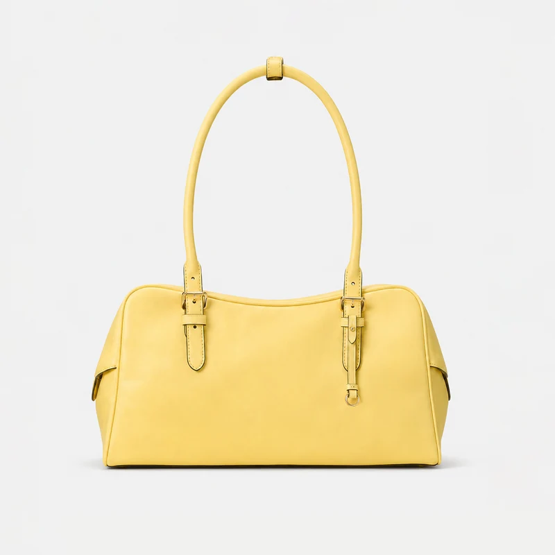 Klassische Strukturierte Lederhandtasche
