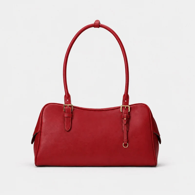Klassische Strukturierte Lederhandtasche