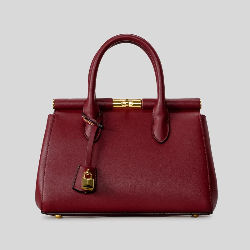 Strukturierte Leder-Handtasche
