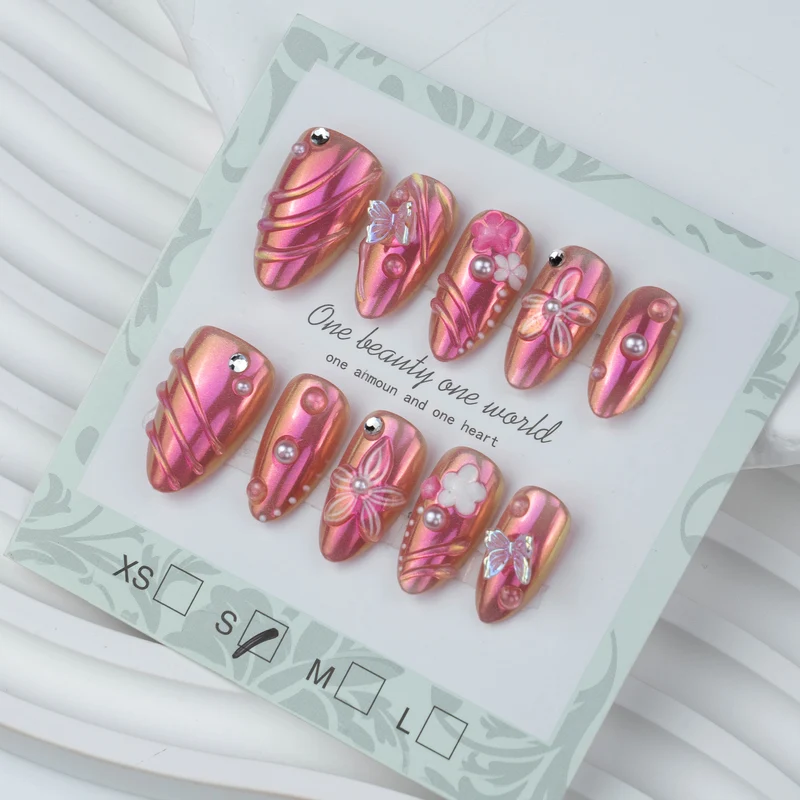 Blumenverzierte Press-On Nail Art Set Karnz 1790636707