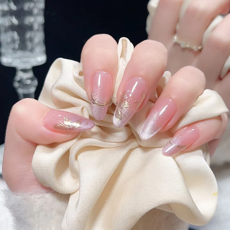 Elegante Glitter-getauchte Press-On Nagelkunst Set Karnz
