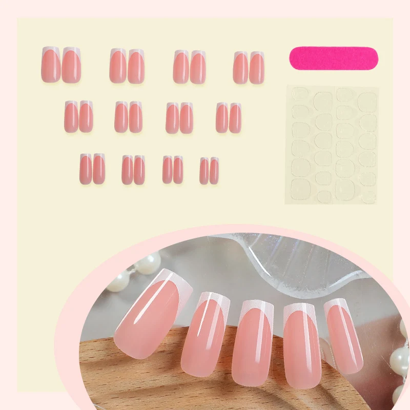 Elegantes French Tip Press-On Nagel Set Karnz