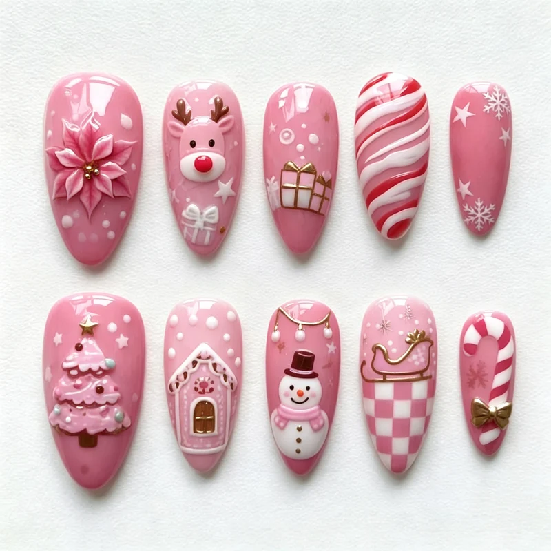 Festliches Feiertags-Themen Press-On Nagelkunst Set Karnz 1790636461