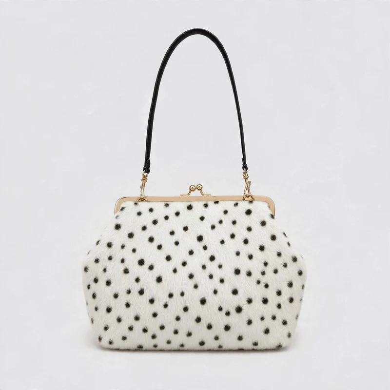Polka Dot Fell Handtasche