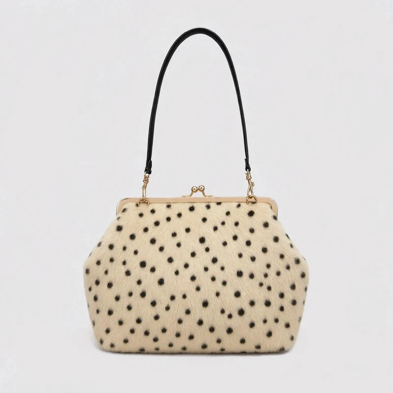 Polka Dot Fell Handtasche