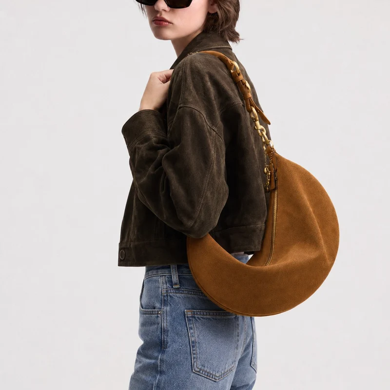 Weiche Wildleder Kurvige Handtasche