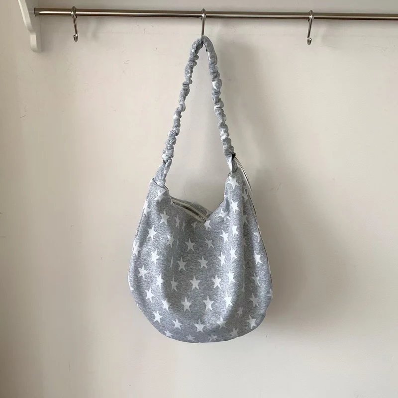 Weiche Baumwollstern-Druck Hobo Tasche