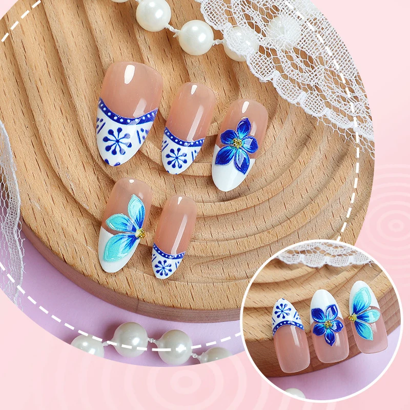 Dekoratives Floral Press-On Nagelkunstset Karnz 1790636675