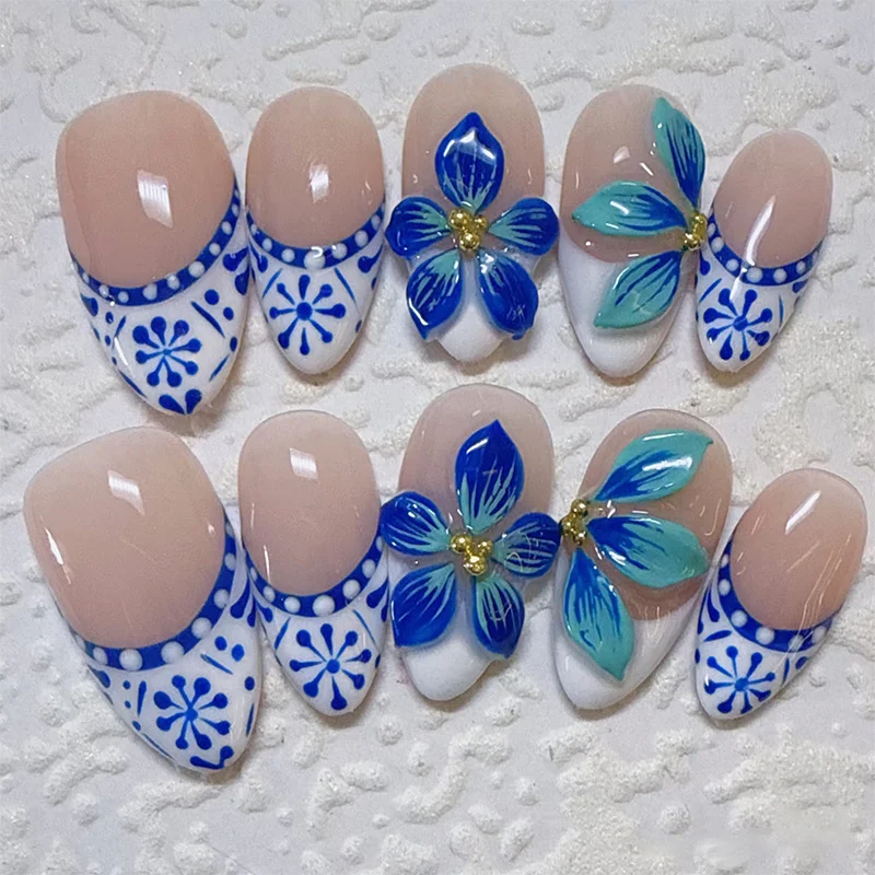 Dekoratives Floral Press-On Nagelkunstset Karnz 1790636675