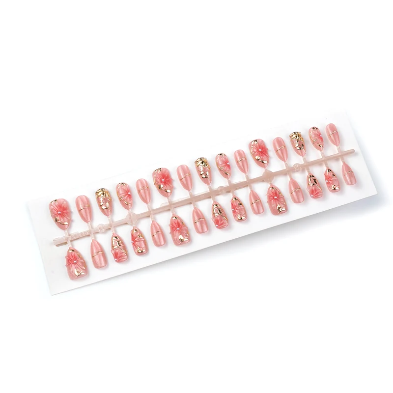 Elegantes florales Design Press-On-Nagelset Karnz