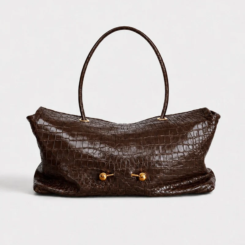 Elegante Krokodil-Textur Schultertasche