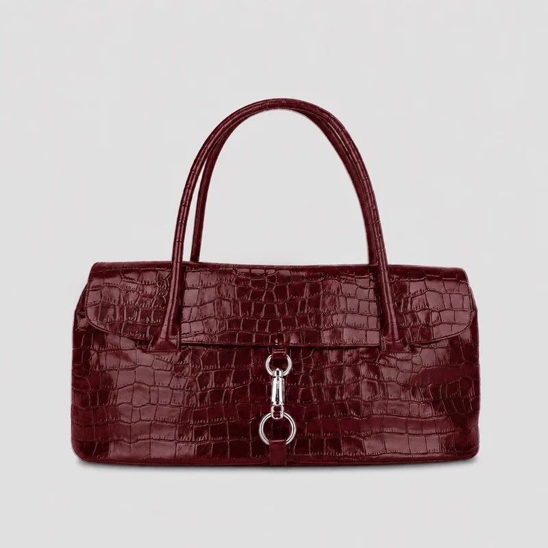 Elegante Krokodilmuster-Handtasche