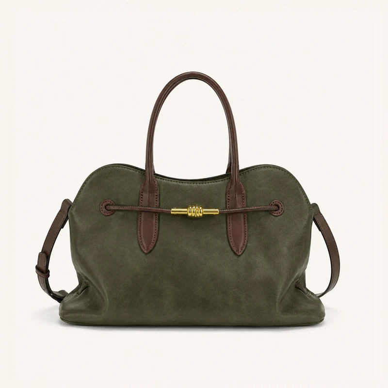 Akzentuierte Leder-Handtasche