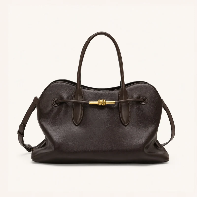 Akzentuierte Leder-Handtasche