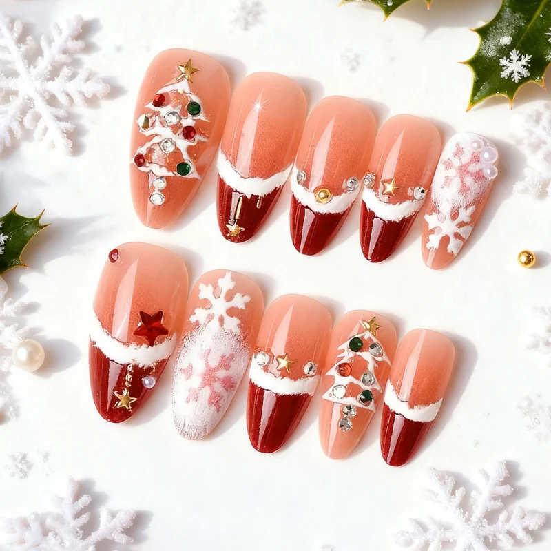 Festliches Weihnachts-Themen Druck-Nagelkunst-Set Karnz 1790636425