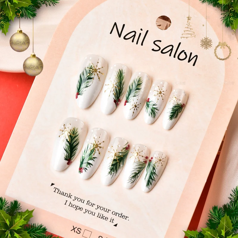 Festliche Botanische Press-On Nail Art Karnz
