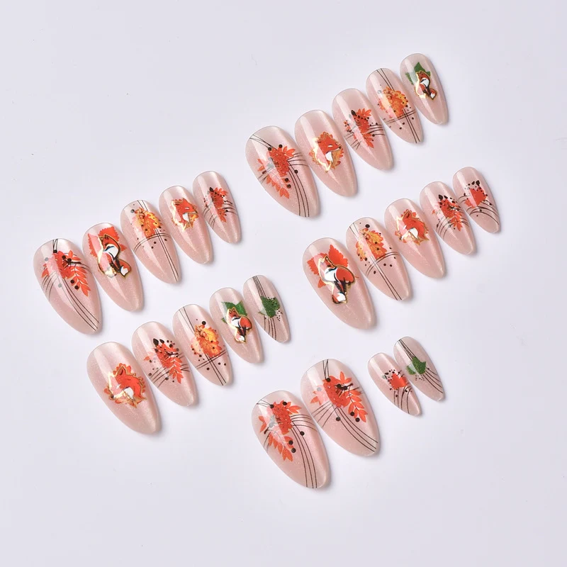 Herbst-Themen Press-On Nagelkunst Set Karnz