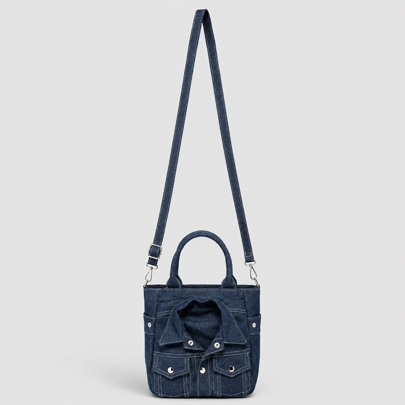 Denim-Style Tote Bag