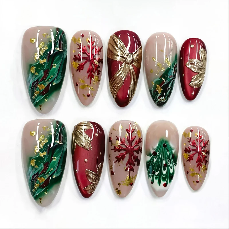 Festliches winterliches Druck-Nagelkunst-Set Karnz 1790636457