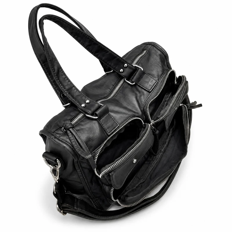 Multitaschen-Leder-Satteltasche