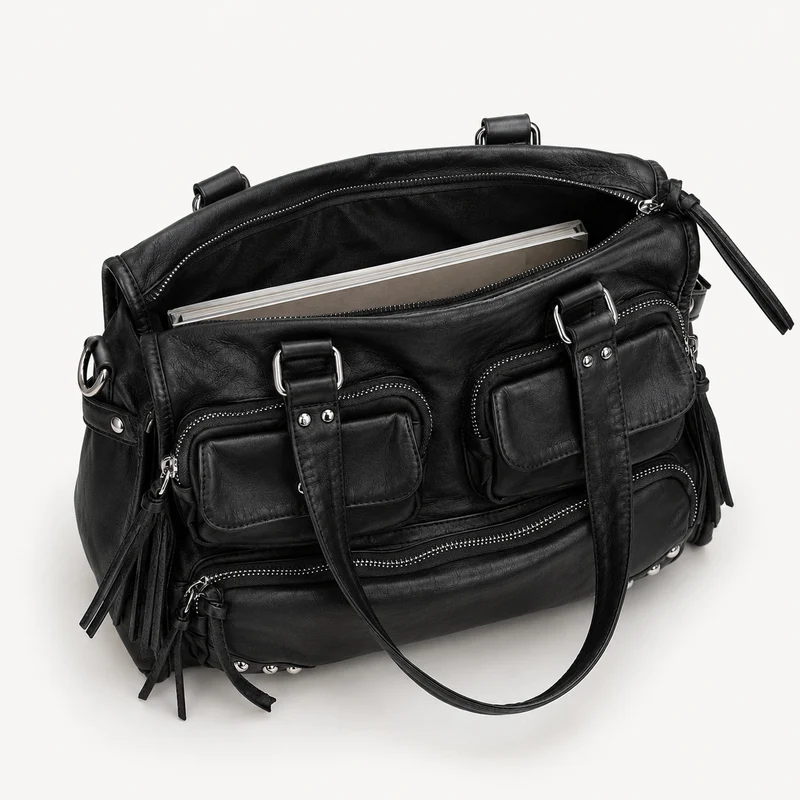Multitaschen-Leder-Satteltasche