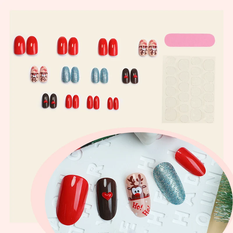 Kreatives urlaubsbezogenes Press-On Nageldesign-Set Karnz