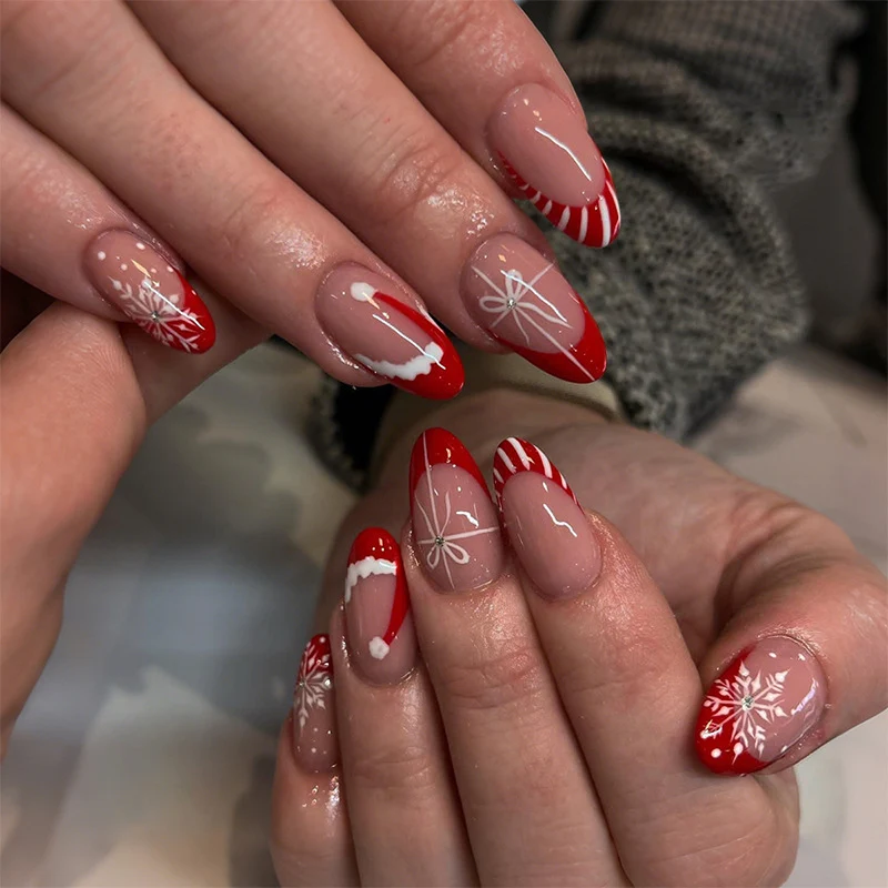 Festliches Themen-Press-On-Nagelkunst-Set mit Feiertagsdesigns Karnz