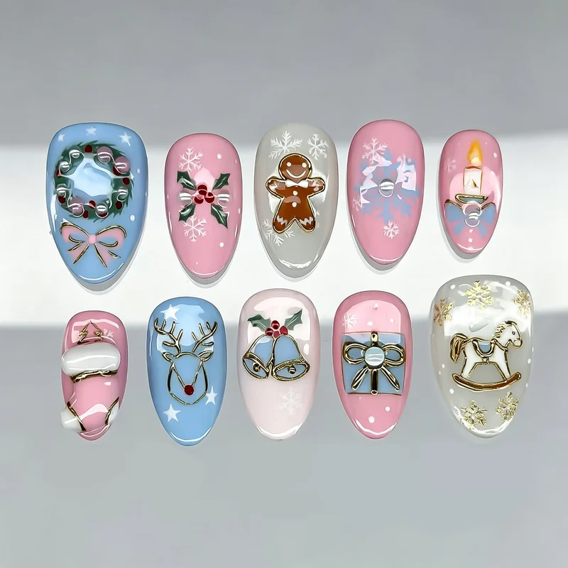Festliches Themen-Press-On-Nagelkunst-Set Karnz