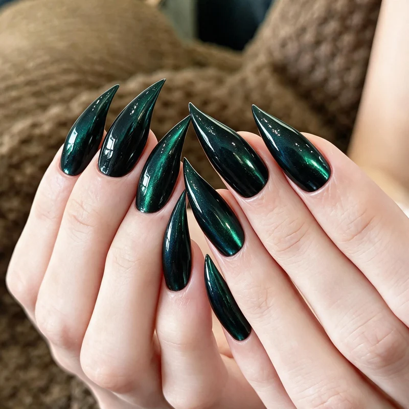 Elegantes Stiletto Press-On Nagelkunst-Set Karnz