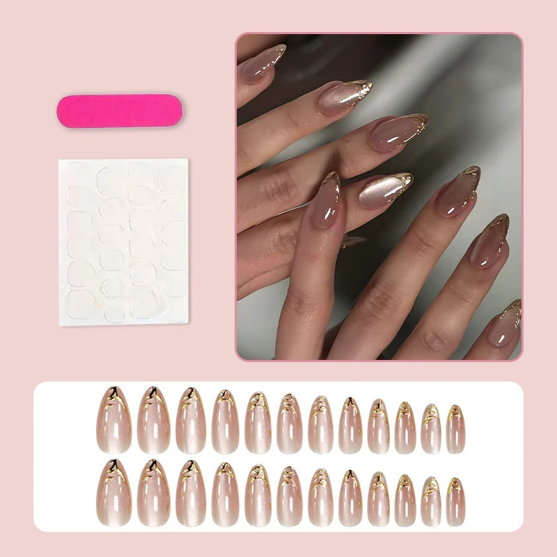 Elegante Stiletto Gel Press-On Nagelset Karnz