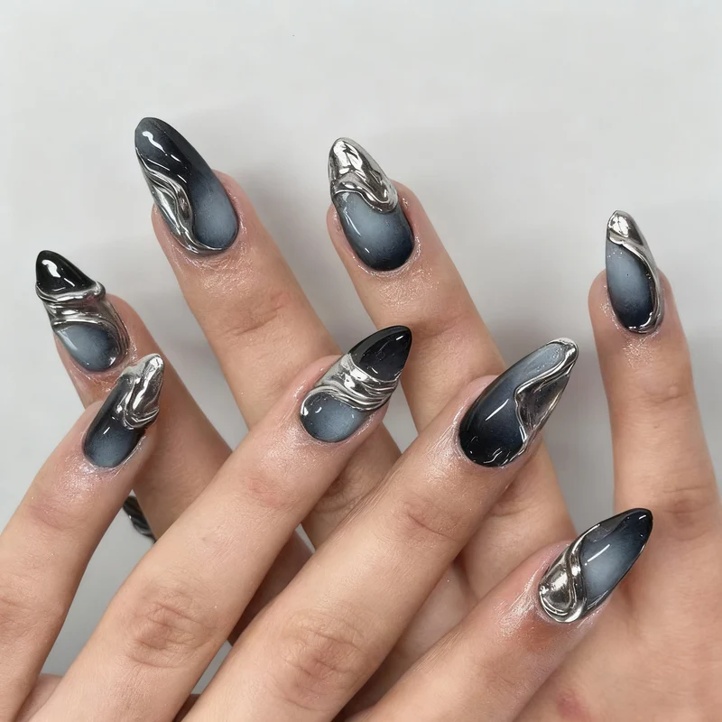 Künstlerisches Glam Nageldesign Karnz