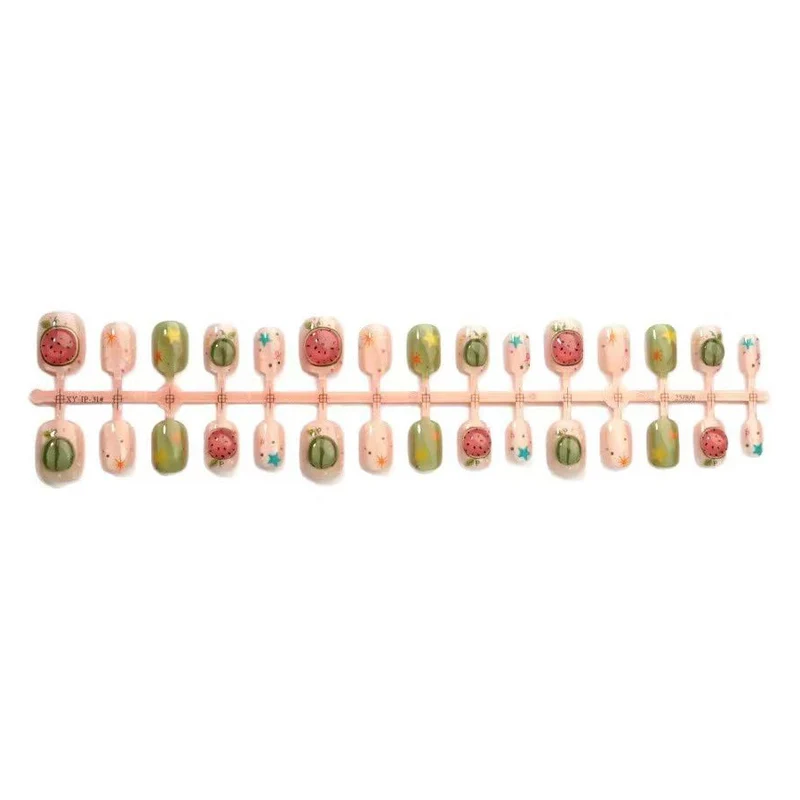 Künstlerisches von Früchten inspiriertes Press-On-Nagelkunstset Karnz