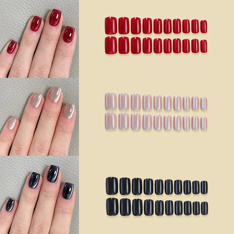 Elegantes Press-On Nail Art Set mit glitzernden Designs Karnz