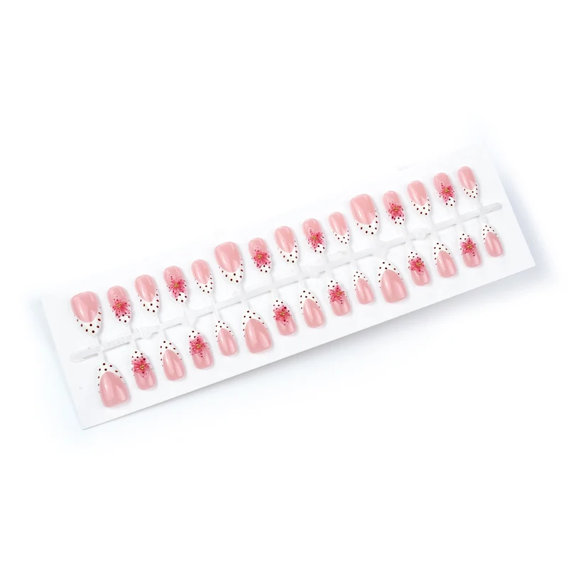 Künstlerisches Floral Press-On Nagelset Karnz