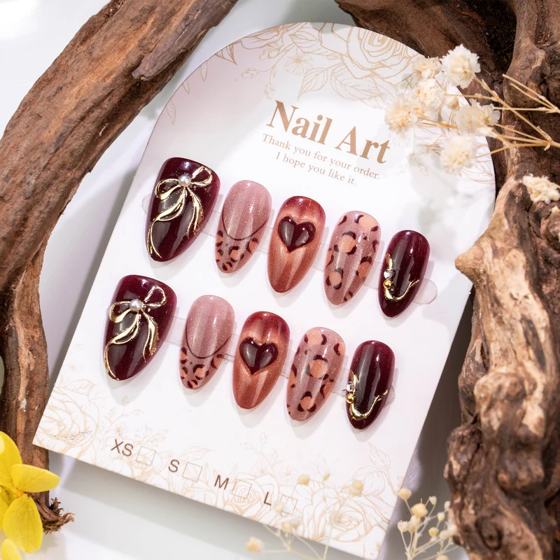 Dekoratives Press-On Nail Art Set mit elegantem Bogen Merkmale Karnz
